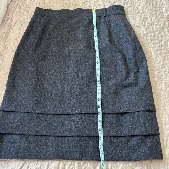 Vintage Gray Wool Tiered Pencil Skirt - Picture 6 of 6